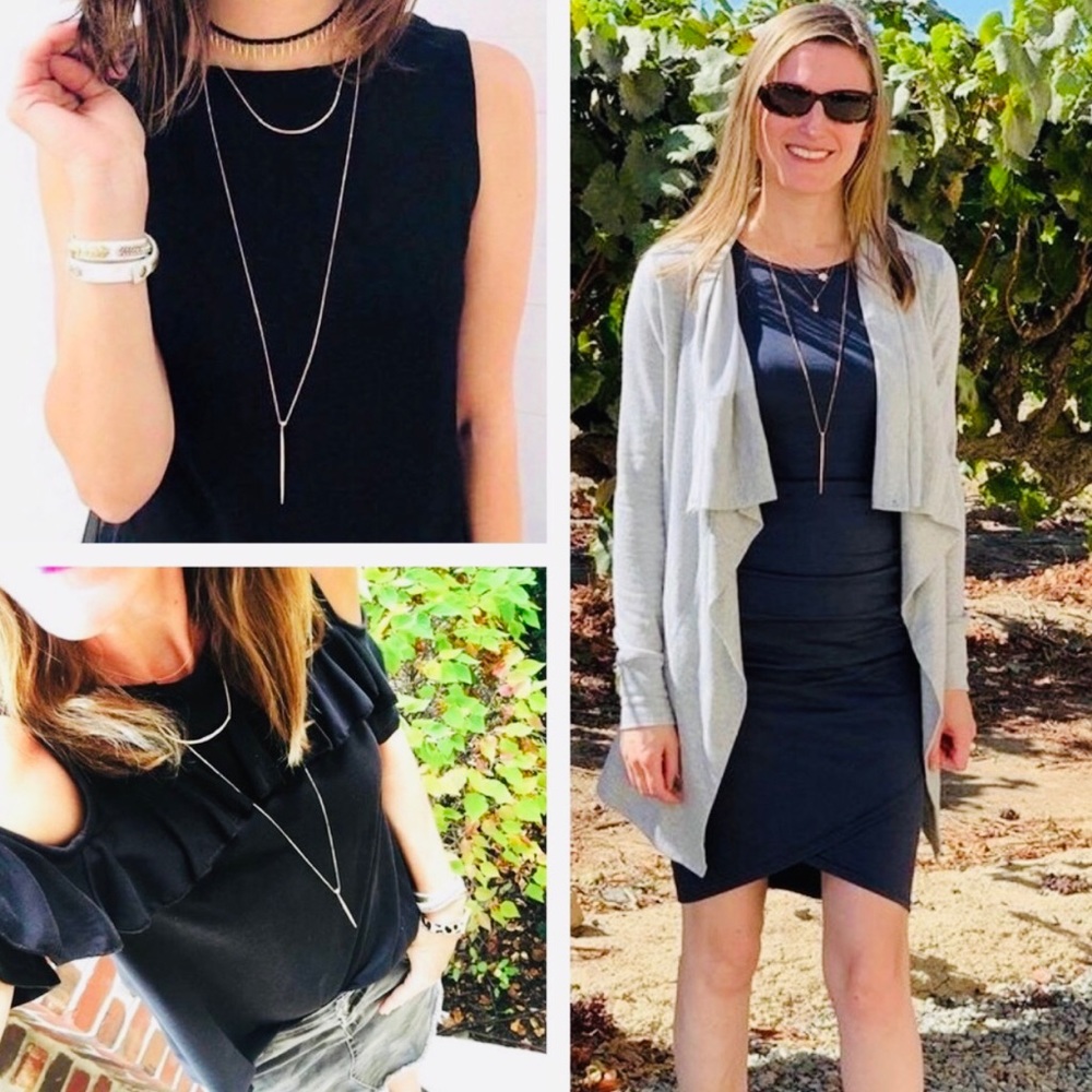 Stella & Dot | Delicate Hammered GOLD Versatile 3-in-1 Kari Layered ArcN… - Picture 6 of 8